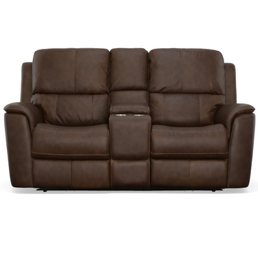 Henry Power Reclining Loveseat With Console And Adjustable Headrest And Lumbar