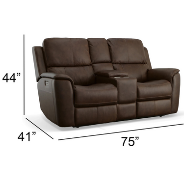 Henry Power Reclining Loveseat With Console And Adjustable Headrest And Lumbar
