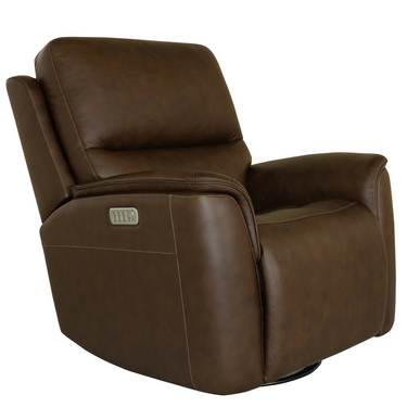 Henry Power Swivel Glider With Headrest, Lumbar, Massage And Heat