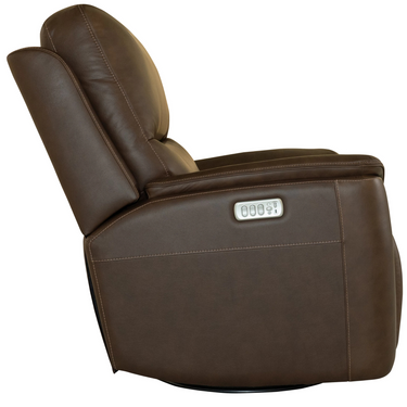 Henry Power Swivel Glider With Headrest, Lumbar, Massage And Heat