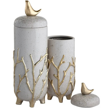 Branches Urn With Lids - Set Of 2